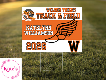 Wilson Tigers Track & Field Yard Sign